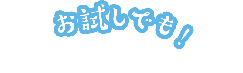 お試しでも